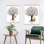 DIY Fingerprint Tree Baby Shower Sign in Guest Book with Wooden Hanger Personalized Commuion Baptism Birthday Gift for Boys Party Decorstions-60x80cm - Image 4