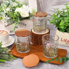 Whaline 12Pcs Wildflower Empty Candle Jar with Lid Floral Glass Container - Image 4