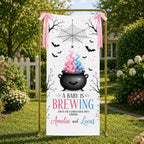 Personalized Gender Reveal Welcome Banner Linen Halloween - Image 2