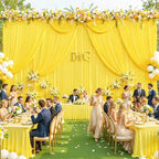 40ft x 10ft Wrinkle Free Yellow Wedding Backdrop Curtains for Party Bridal Shower Reception Decorations Yellow Fabric Curtain Backdrops Drapes for Photography Baby Shower Birthday Background - Image 4