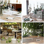 20PCS Acrylic Wedding Table Numbers 1-20 with Stands, 4x6 inches Clear Table Numbers for Wedding Party Reception Sign Place Number Cards Printed Calligraphy Font for Event Banquet Anniversary - Image 5