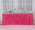 PartyDelight Hot Pink Sequin Table Skirt 14ft Long x 30 Inch High - Image 2