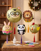 Treela Paper Lanterns Bulk, 5 Sizes, Round Chinese Lamp, Gold, 60 Pcs - Image 2