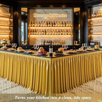 14ft Gold Satin Table Skirt for Rectangle & Round Table Teacher Desk Skirt - Image 7