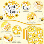 Funnymoom 250 Pcs Bee Paper Plates Napkins Cups for Baby Shower Serves 50 - Image 2