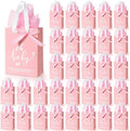 PerKoop 50 Pack Baby Shower Bags with Handle, Tissue Paper, Pink by PerKoop