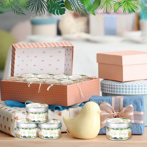 MTLEE Jungle Animal 24 Pcs Baby Shower Party Favors Candles Lavender Scented Baby Shower Favors for Guests Rustic Tealights Candles Gender Reveal Return Gifts(Gold, 1.2 oz) - Image 6