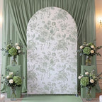 Tegeme Floral Arch Cover 7.2ft Sage Green Stretchy Spandex for Wedding by Tegeme