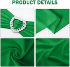 Pack of 120 Spandex Chair Sashes Bows Stretch Chair Cover Band with Buckle Slider Universal Elastic Chair Ties for Wedding Banquet Party Event Decoration (Emerald) - Image 3