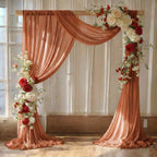 Pack of 2 Wedding Arch Drape Panel Fabric 30" x 30ft - Coral Peach by MDS