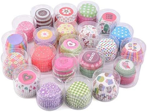 1000pcs Random Colorful Designs Christmas, Wedding Cake Decorating Baking Cups Cupcake Liners by Gabkey
