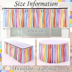 Reallnaive 14 ft x 30 Inch Table Skirt for Teacher Desk, Pastel, Simple - Image 2
