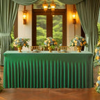Besutolife Emerald Green Spandex Tablecloth 8ft Rectangle Table Skirt Stretch Table Cover for Banquets Parties Wedding Dining Table by Besutolife
