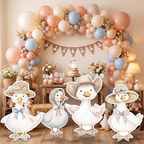 Honoson 4 Pcs Large 30" One Silly Goose Birthday Cardboard Cutouts Standup Silly Goose Baby Shower Backdrop 1st Birthday Party Decorations for Lawn Yard Signs Photo Booth Props Supplies - Image 5
