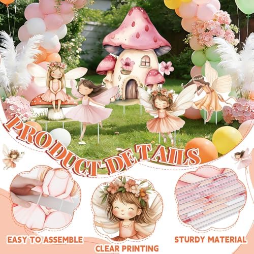 5PCS Fairy First Birthday Decorations, Princess Cardboard Cutout - Image 4