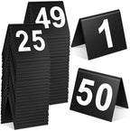 50Pcs Black Table Number Tents 1-50 Restaurant Table Numbers for Wedding Party Food Service by Unknown