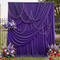 10x12 Deep Purple Backdrop Curtains for Wedding Party 2 Panel 5×12FT Tall by LeegleriTableSkirt