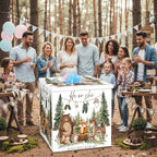 AmazingSpark 28in Giant Gender Reveal Gift Box with Lid Kit Oversized Gender Reveal Balloon Box Large Pull Bows for Baby Shower Birthday Party Decor(Woodland Animals) - Image 5
