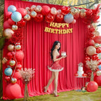 10x10ft Red Backdrop Curtain Panels for Parties - Wrinkle Free Polyester Photo Curtain Backdrop Wedding Back Drop Fabric Drapes for Party Decorations Background for Photography - Image 7