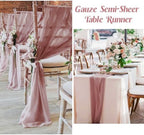 6 Pack 10Ft Dusty Rose Valentine's Day Chiffon Table Runner 29x120 Inches Sheer Fabric Table Runner Romantic Wedding Runner for Thanksgiving Christmas Bridal Shower Decorations （Dusty Rose） - Image 5