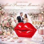 Audio Guest Book Phone for Weddings & Parties, Lip-Shaped Voicemail Recorder, Custom Message Recording, Adjustable Volume, Replay Function (Red) - Image 3