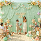 10ft x 15ft Sage Green Wrinkle Free Backdrop Curtains for Wedding Party Backdrops Curtain Drapes Fabric Decorations Photo Back Drop Cloth for Baby Shower Photography Stage Reception - Image 4