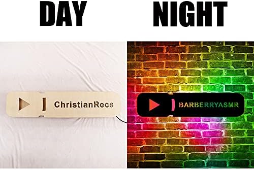 Custom Youtube Channel Name Panel Led Neon Wood Wall Art, Youtube Neon Sign, Live Streaming Wooden Sign Decor, Unique Gift Ideas - Image 2
