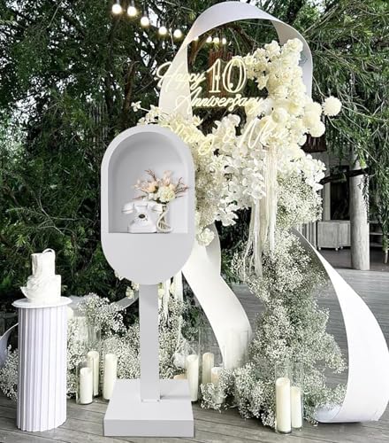 Audio Guest Book Phone Booth Stand, Romantic Metal Audio Guestbook Telephone Booth for Wedding Birthdays Party Graduation Baby Shower Retirement Special Occasions Decoration - Image 4
