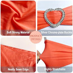 Orange Chair Sashes 60 Pack Spandex Burnt Orange Sashes Bands for Chairs with Heart Buckle Slider for Wedding Banquet Party Decorations - Image 3