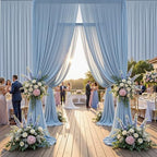 30ftx12ft Dusty Blue Backdrop Curtains for Parties, Wrinkle Free Polyester Photo Backdrop Drapes 6 Panels 12 ft Long Back Drop Cloth for Wedding Birthday Photography Background Party - Image 6