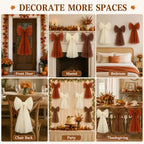 6PCS Large Fall Bows for Backdrop Cute Giant Mesh Bows Hanging Wall Decor - Image 6