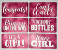 KING PROPS Photo Booth Props Set It's a Girl Perfect Baby Shower Decorations 6 Count Props Set, Perfect Any Party, Waterproof Multi Color Double Sided Pink and White Selfie Photoshoot Party Props by KINGPROPS