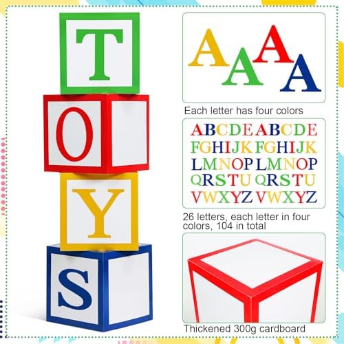 Kolldenn 6 Pcs Custom Letter Balloon Boxes with 104 Letter Cutouts - Image 3
