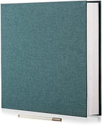 Large Photo Album Self Adhesive Scrapbook Album for 4x6 6x8 8x10 Pictures 12.6"x11" Inch 40 Pages Linen Cover Magnetic Photo Album with A Metallic Pen and DIY Sticker(Dark Green) by HoneyTolly