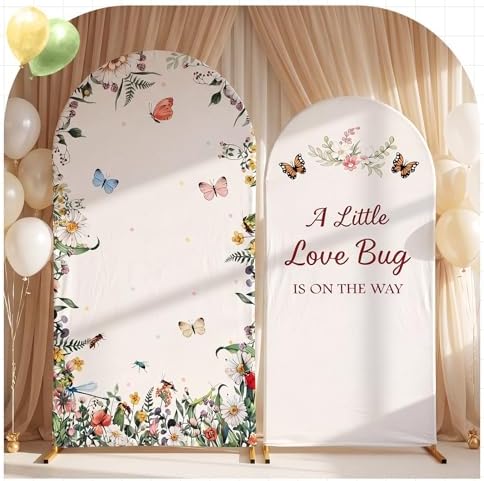 Moukeren Love Bug Baby Shower Arch Backdrop Cover 6ft and 7.2ft - Image 5
