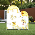 Pcs Bee Theme Arch Backdrop Covers, Honeycomb and Cute Bumblebee Spandex Fabric Backdrops for Baby Shower, Gender Reveal, Kids Birthday Party Decorations (Set of 7.2ft,6.6ft) by MvoVitality