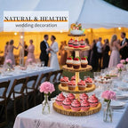Wooden 5-Tier Rustic Cupcake Stand for Wedding Cakes, Tiered Dessert Tower Display Centerpiece for Parties, Events & Celebrations - Image 5