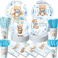 450 Pcs Tableware Set, Serve 50, Blue, Bear Baby Shower by Unknown