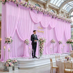 30ft×10ft Wrinkle Free Light Purple Backdrop Curtain Drapes, 6 Panels 5ftx10ft Sheer Tulle Chiffon Backdrop Panels Curtains for Wedding Baby Shower Birthday Party Stage Photo Home Decorations - Image 3