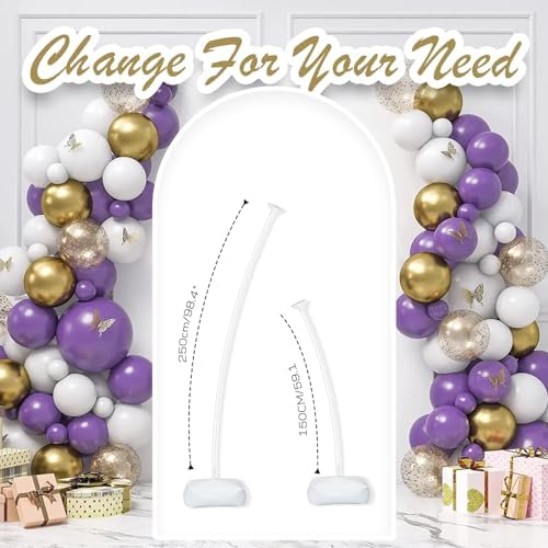 Arch Balloon Stand Kit, 8.2ft & 5ft Free Bending Soft Balloon Flower Backdrop Stands Set with Water Base for Birthday Party Decorations Baby Shower Wedding Graduation Balloons Decor - Image 4