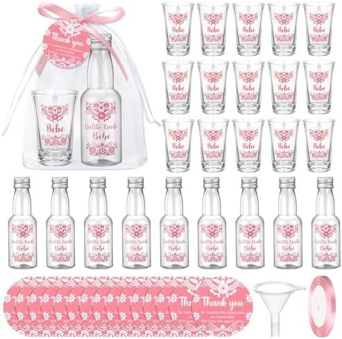 Lemonroad 36 Set Cielito Lindo Baby Shower Favors Clear Shot Glasses, Pink by Unknown