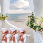 Rose Gold Satin Chair Sashes Bows for Chair,7x108inchs,50pcs - Image 4