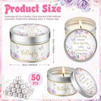Threlaco 50 Pcs Baby Shower Candles, Party Favors, Flower and Butterfly - Image 3