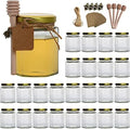 25 Pcs 6 oz Hexagon Glass Honey Jars with Gold Lids by Woaiwo-q