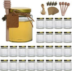 25 Pcs 6 oz Hexagon Glass Honey Jars with Gold Lids by Woaiwo-q