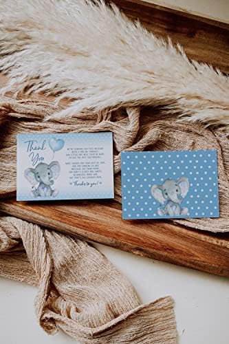Your Main Event Prints Elephant Baby Shower Thank You Cards - 20 Count Pre-Written Thank You Cards - Baby Sprinkle Blue Dots - No Envelopes Included (Pack of 2) - Image 4