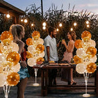 Cicicooie Centerpieces Balloon Holder Decoration with String Light 2 Set Champagne Gold Balloon Stand Kit for Floor for Propose Wedding Birthday Party - Image 5