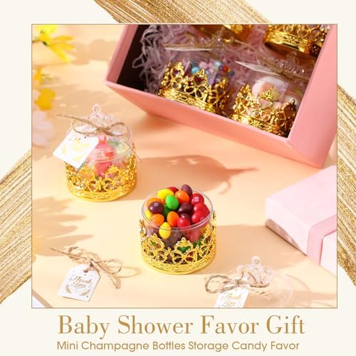 Jingmore 100 Sets Mini Crown Candy Boxes Party Favor,Gold - Image 4