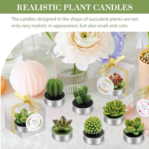 36 Pcs Succulent Candles Party Favors, Mini Cactus Tealight Candles Bulk - Image 6