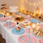 200Pcs Pink and Blue Party Plates and Napkins, 9’’and 7’’ Disposable Scalloped Paper Plates Cups Napkins Forks Set Party Supplies for Birthday, Baby Shower, Gender Reveal Party Decorations, Serves 40 - Image 6